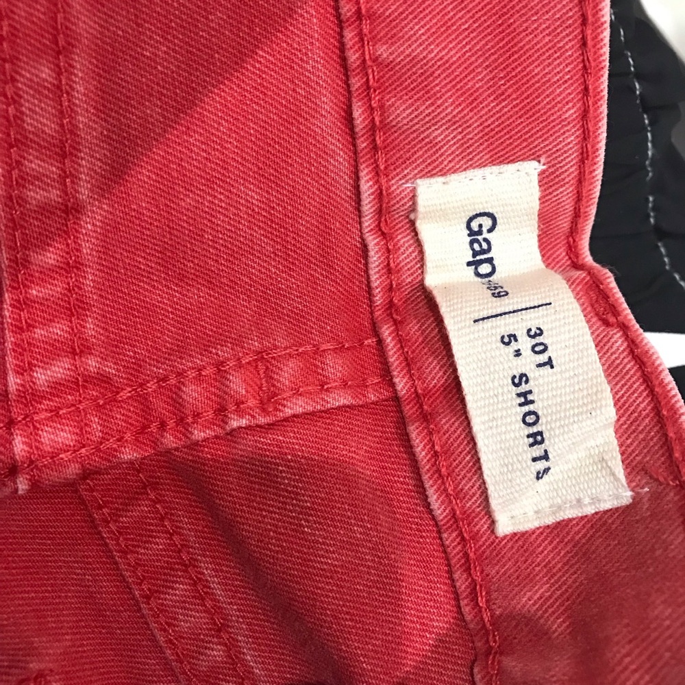 GAP Vibrant Red Casual Shorts and blue denim shorts.  2 pair size 30 T